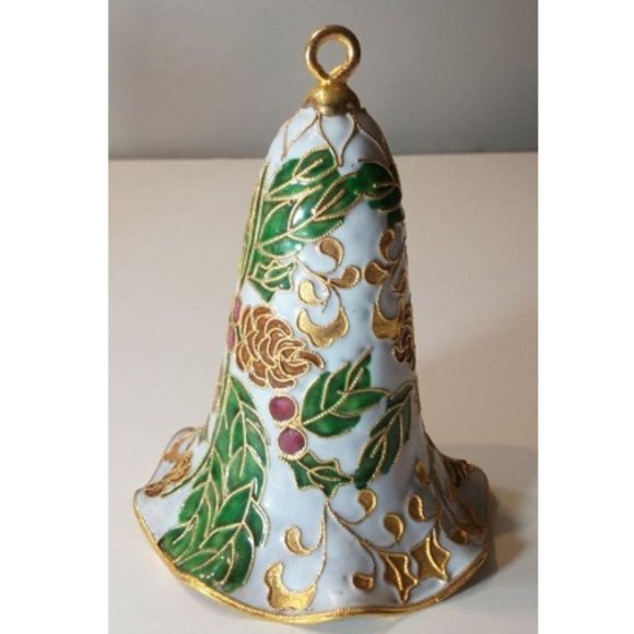 Vintage Cloisonne Bell with Enamel Floral Design - Picture 2 of 3